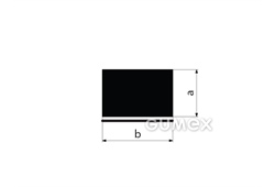 Selbstklebendes rechteckiges Gummiprofil, 2x20mm, 70°ShA, EPDM, -40°C/+100°C, schwarz, 